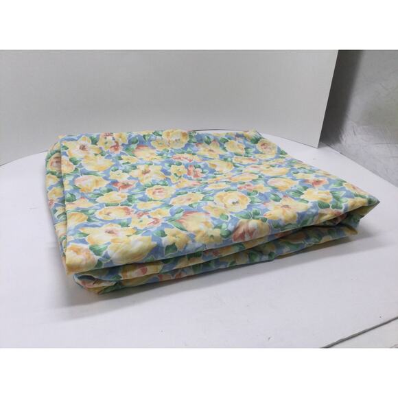 Vintage Discontinued Croscill Twin Size Fitted Sheet Yellow Flowers - Picture 2 of 8